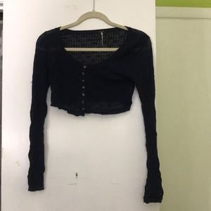 Button down cropped sweater